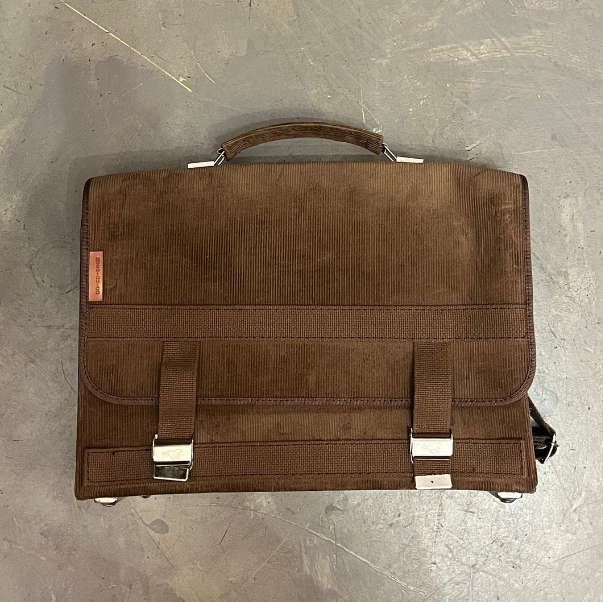 The School Bag  Cartella da scuola anni ’70 in velluto a coste — porta laptop
