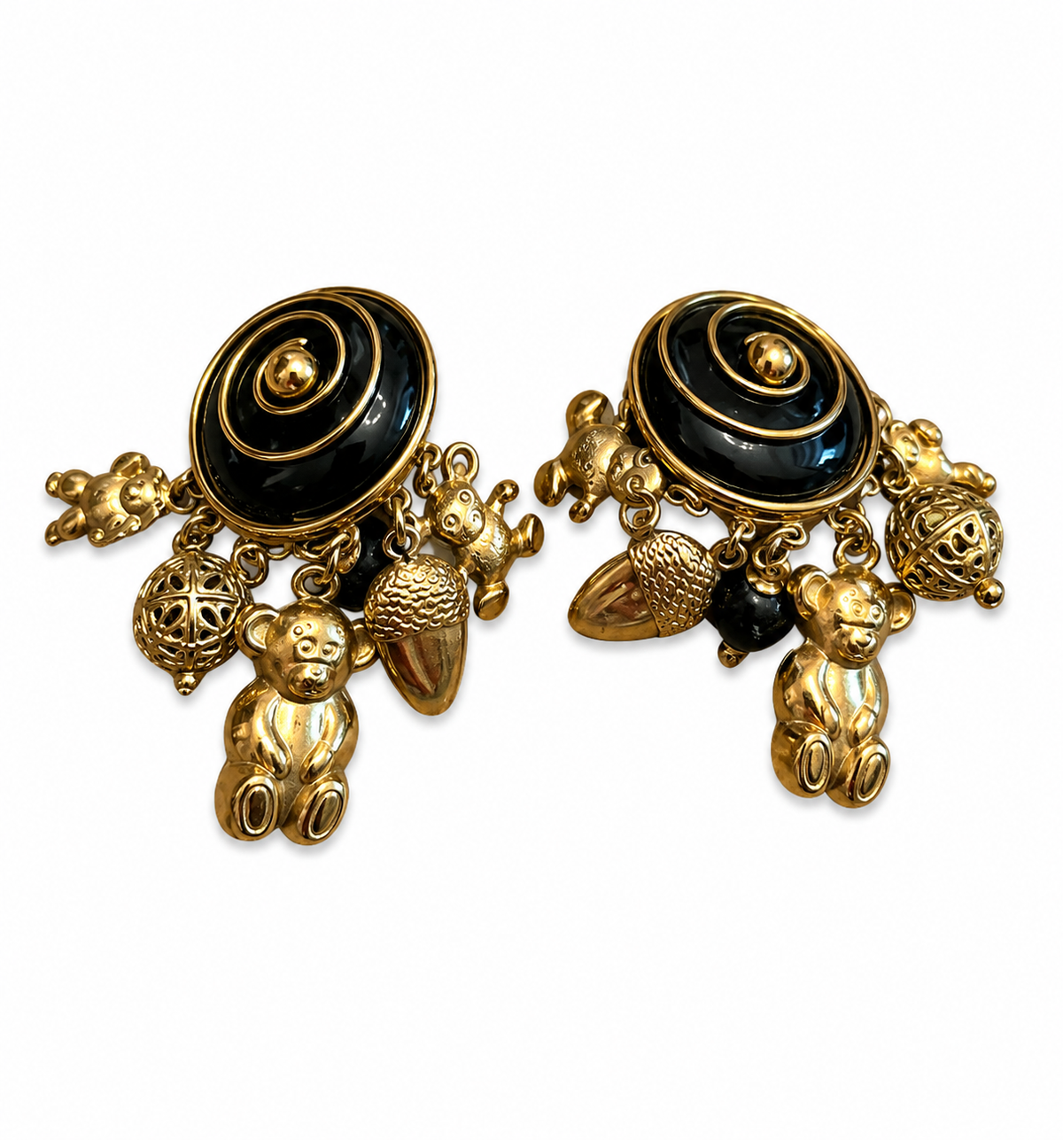 Orecchini a clip anni 90 con charms
