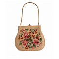 Petit Point  Borsetta italiana ricamata a mano a petit point — anni ’60