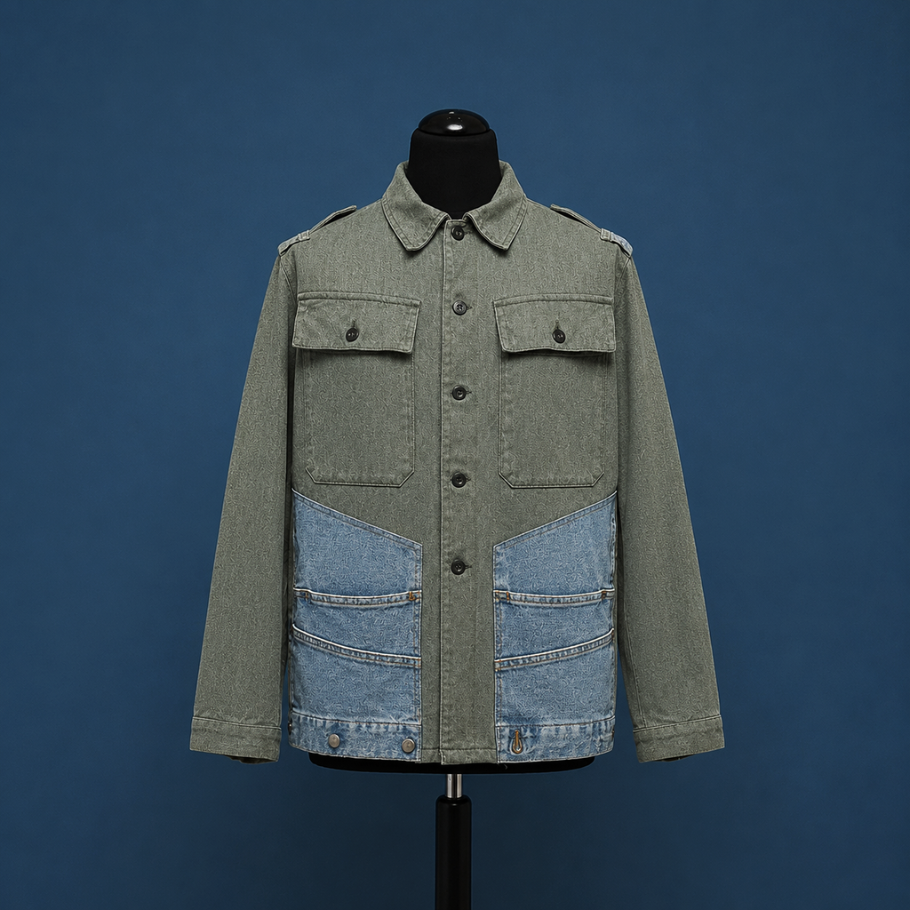 Gustav - Swiss Army Reworked Denim Jacket — Re-Javù
