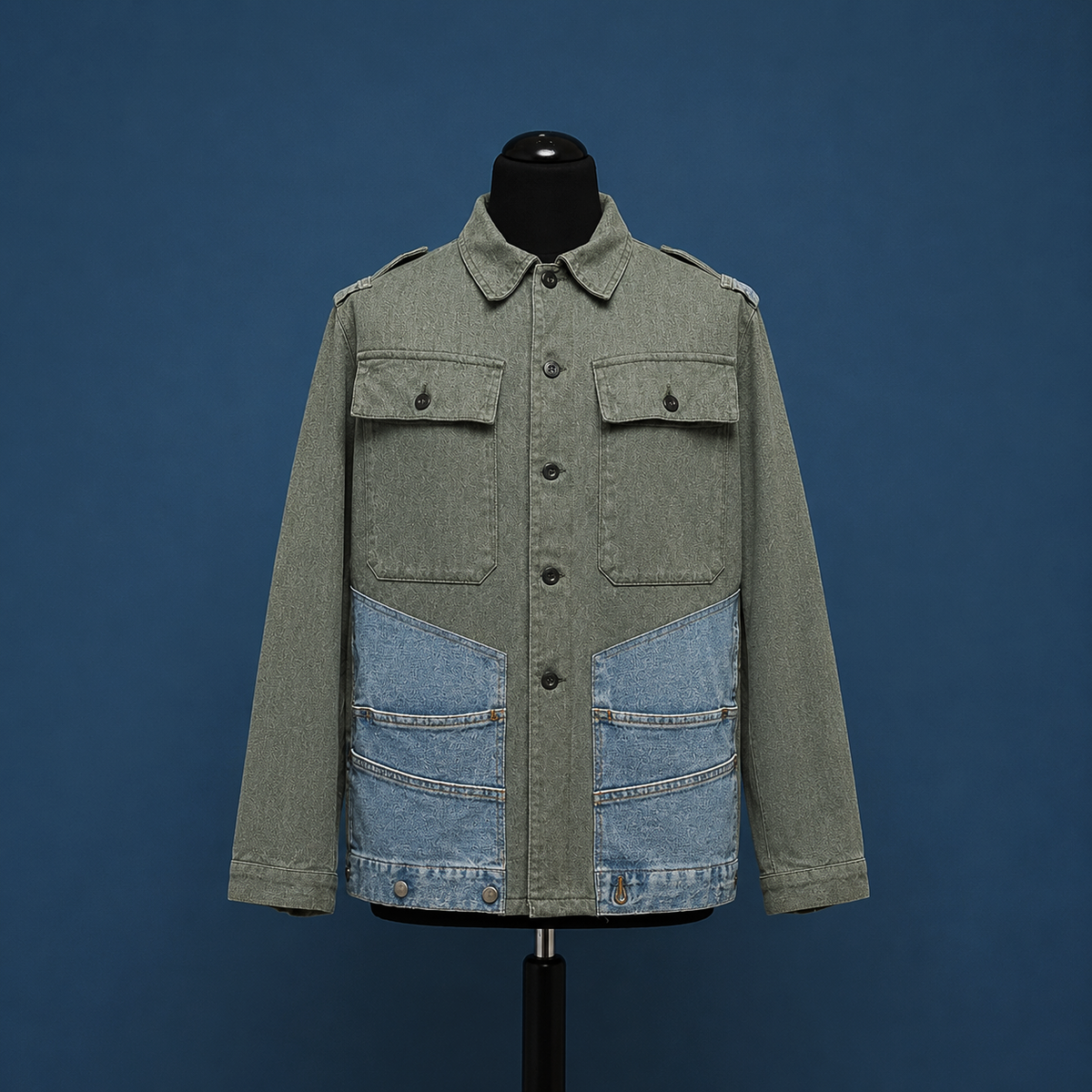 Gustav - Swiss Army Reworked Denim Jacket — Re-Javù