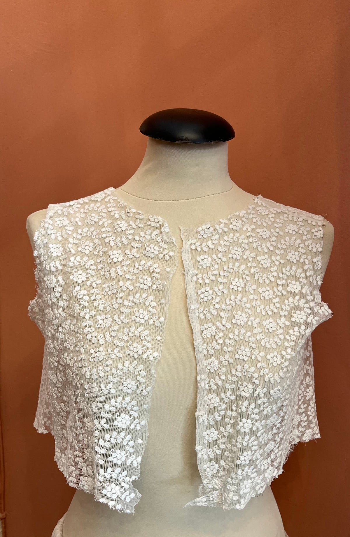 Antique Embroidered Tulle Vest