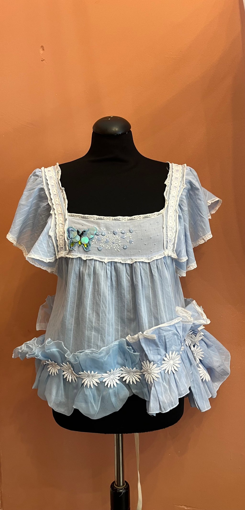 Blue Butterfly  Top Re-Jàvu