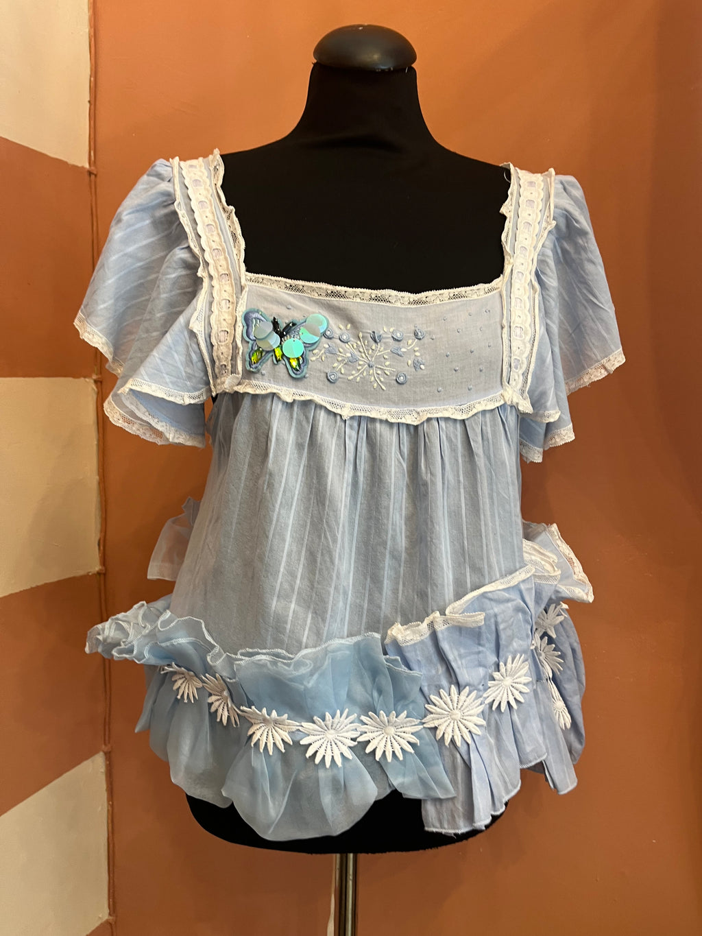 Blue Butterfly  Top Re-Jàvu