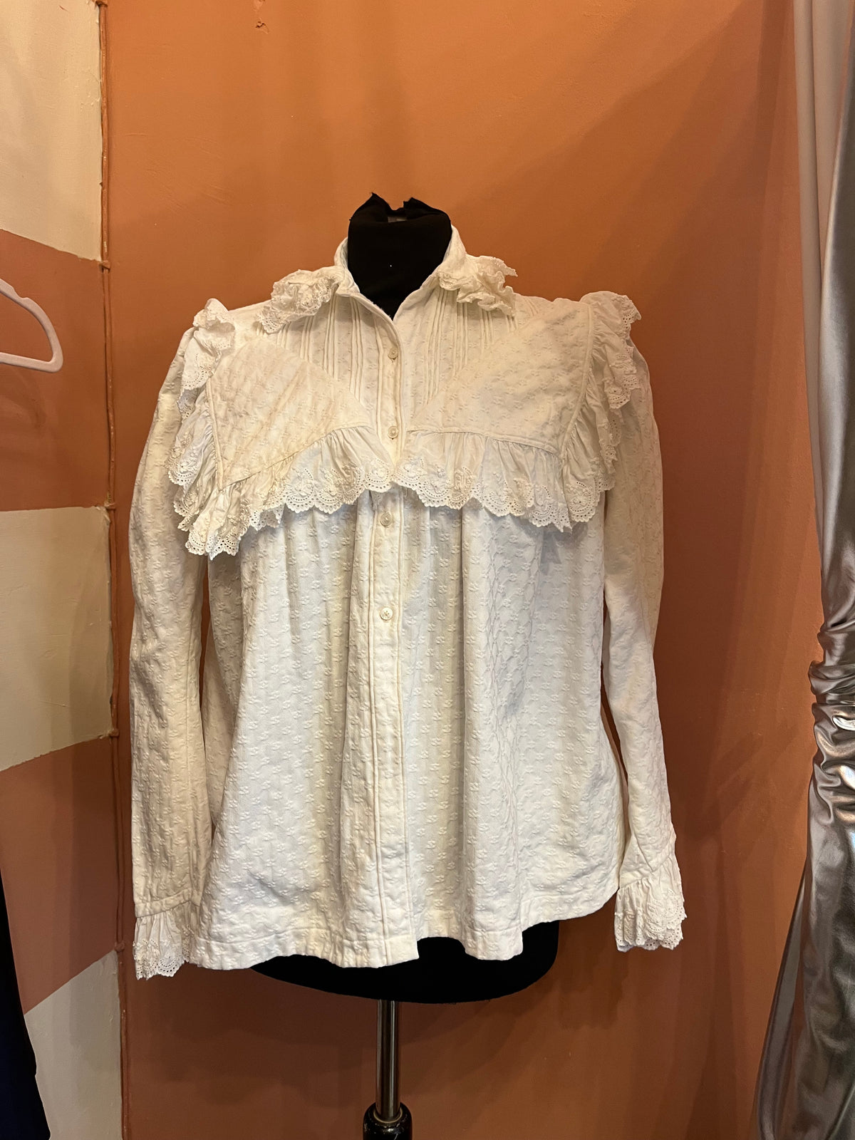 Edwardian White Cotton Piqué Blouse