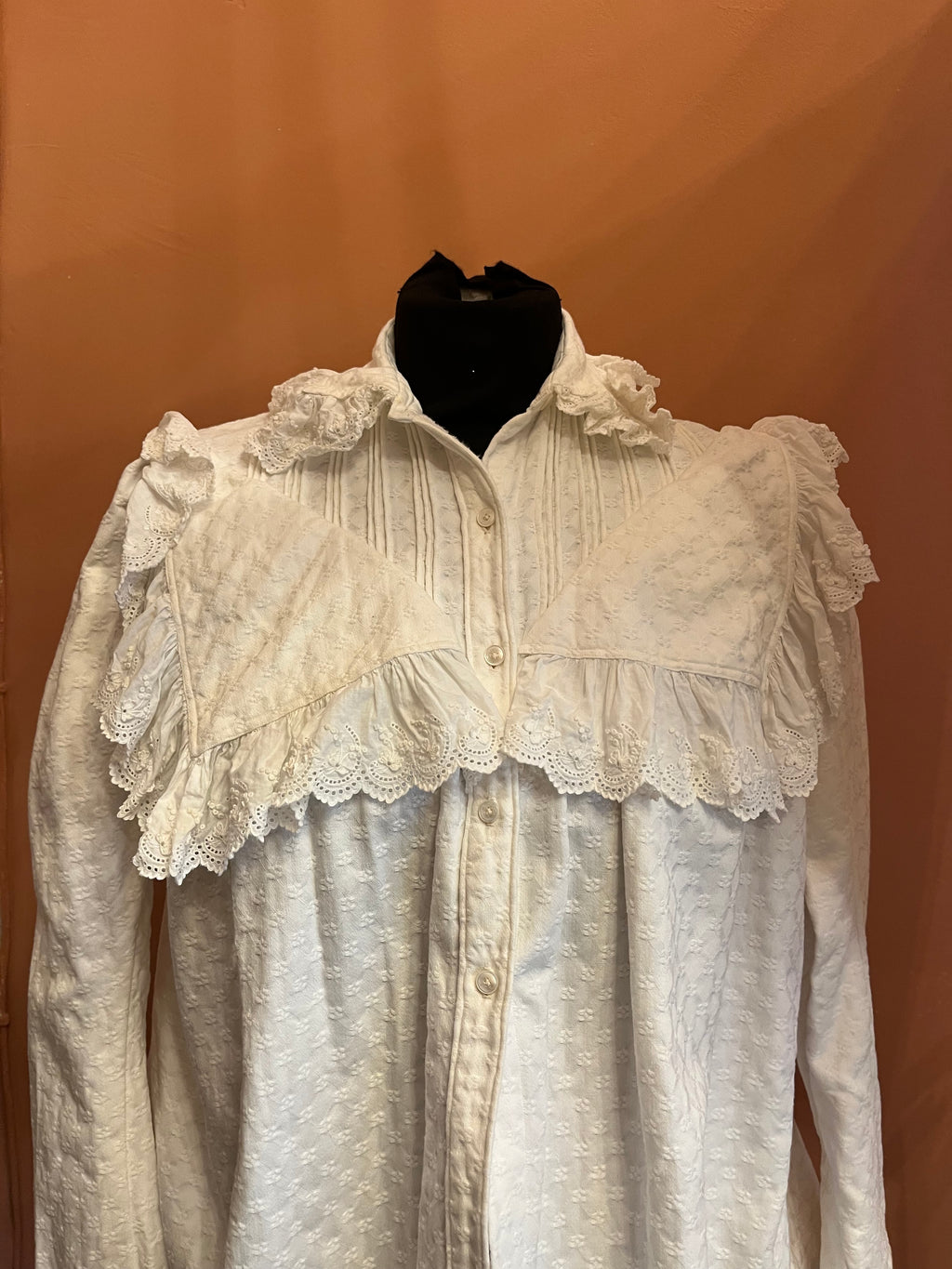 Edwardian White Cotton Piqué Blouse