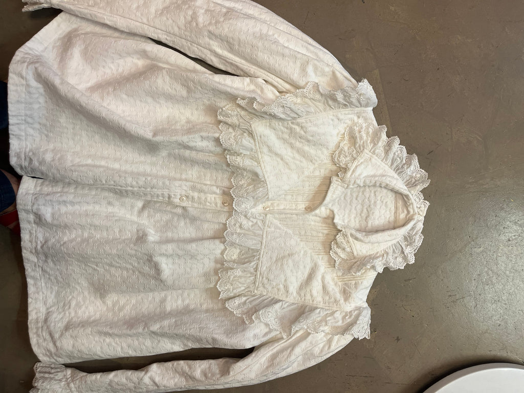Edwardian White Cotton Piqué Blouse
