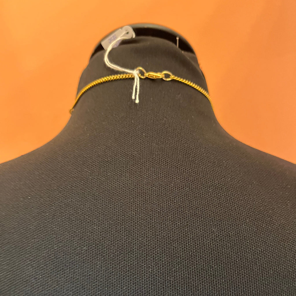 Collana-foulard italiana in maglia metallica dorata — anni ’90