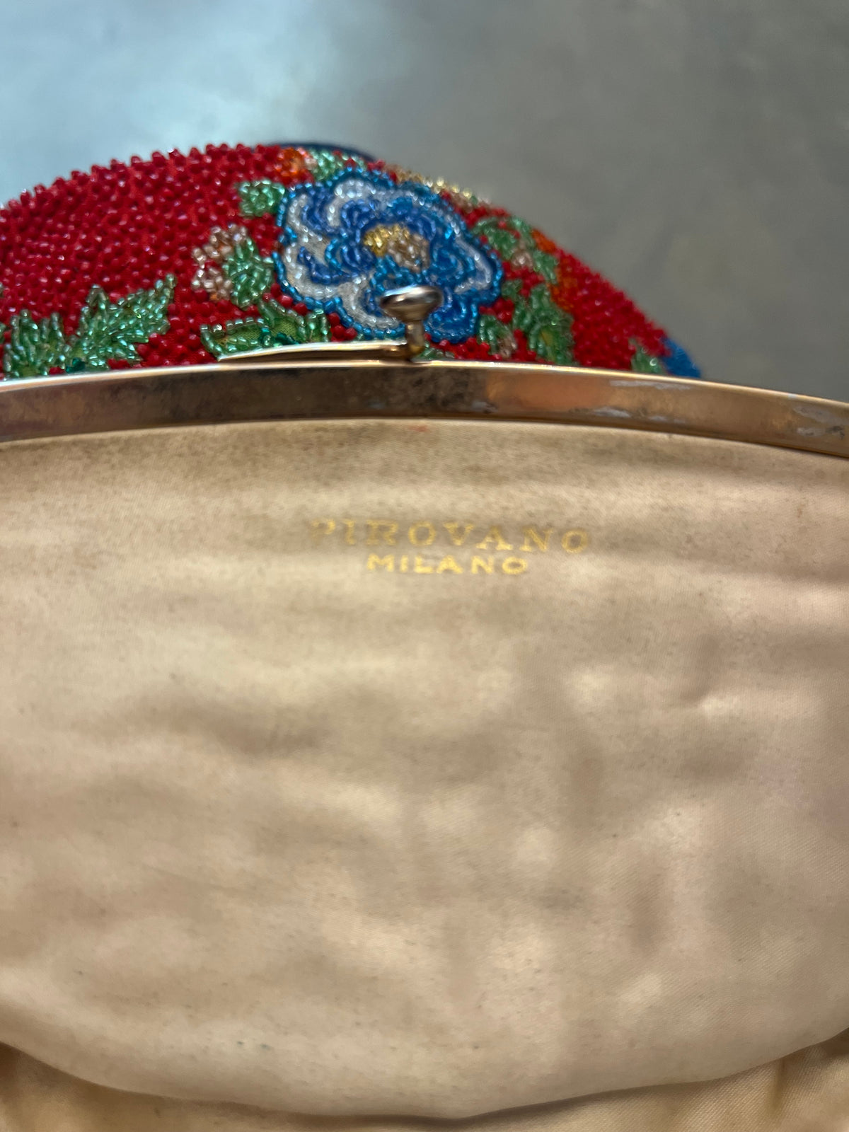 Clutch ricamata Pirovano, 1960s