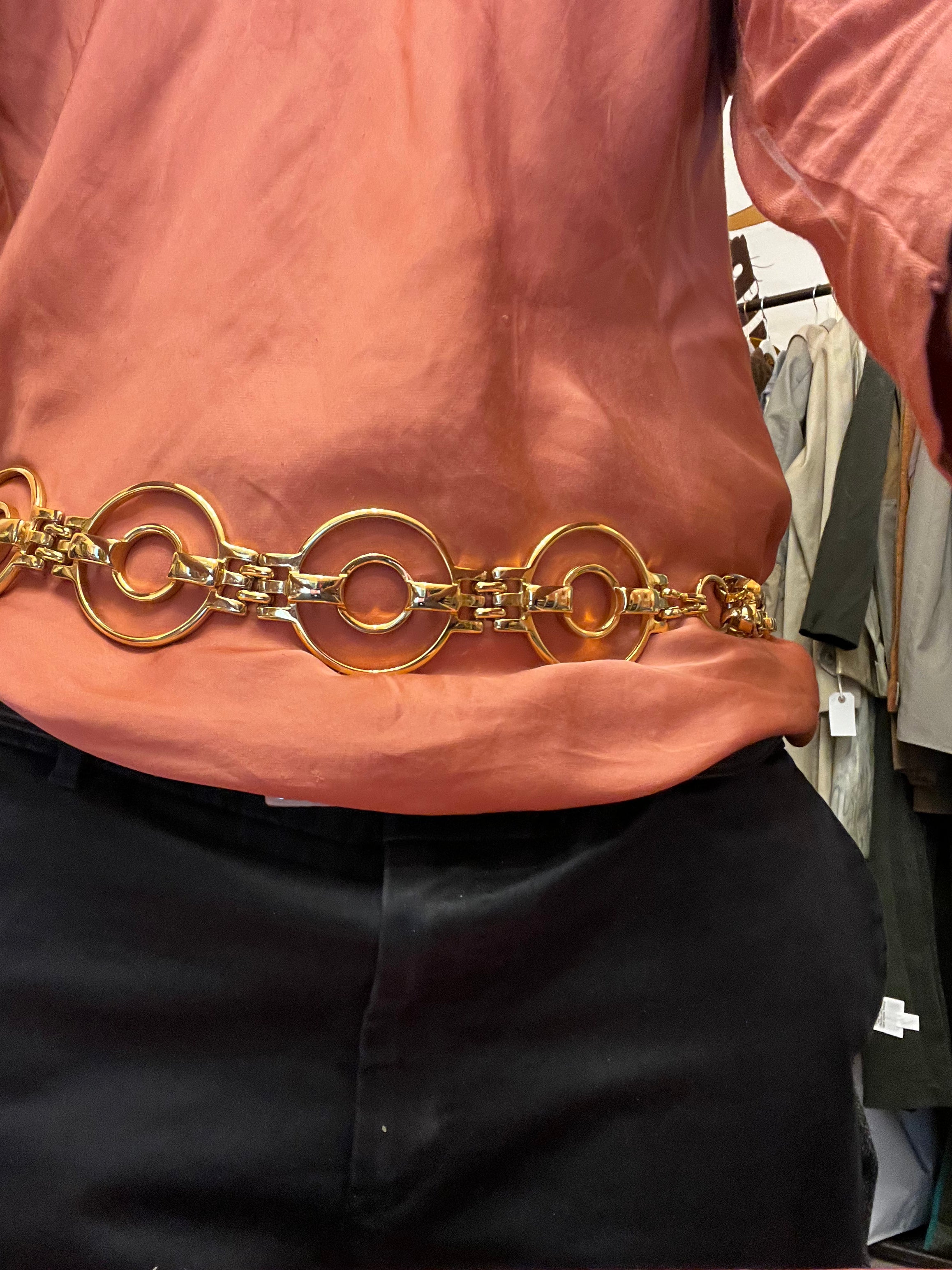 Cintura catena vintage anni ’90 in metallo dorato