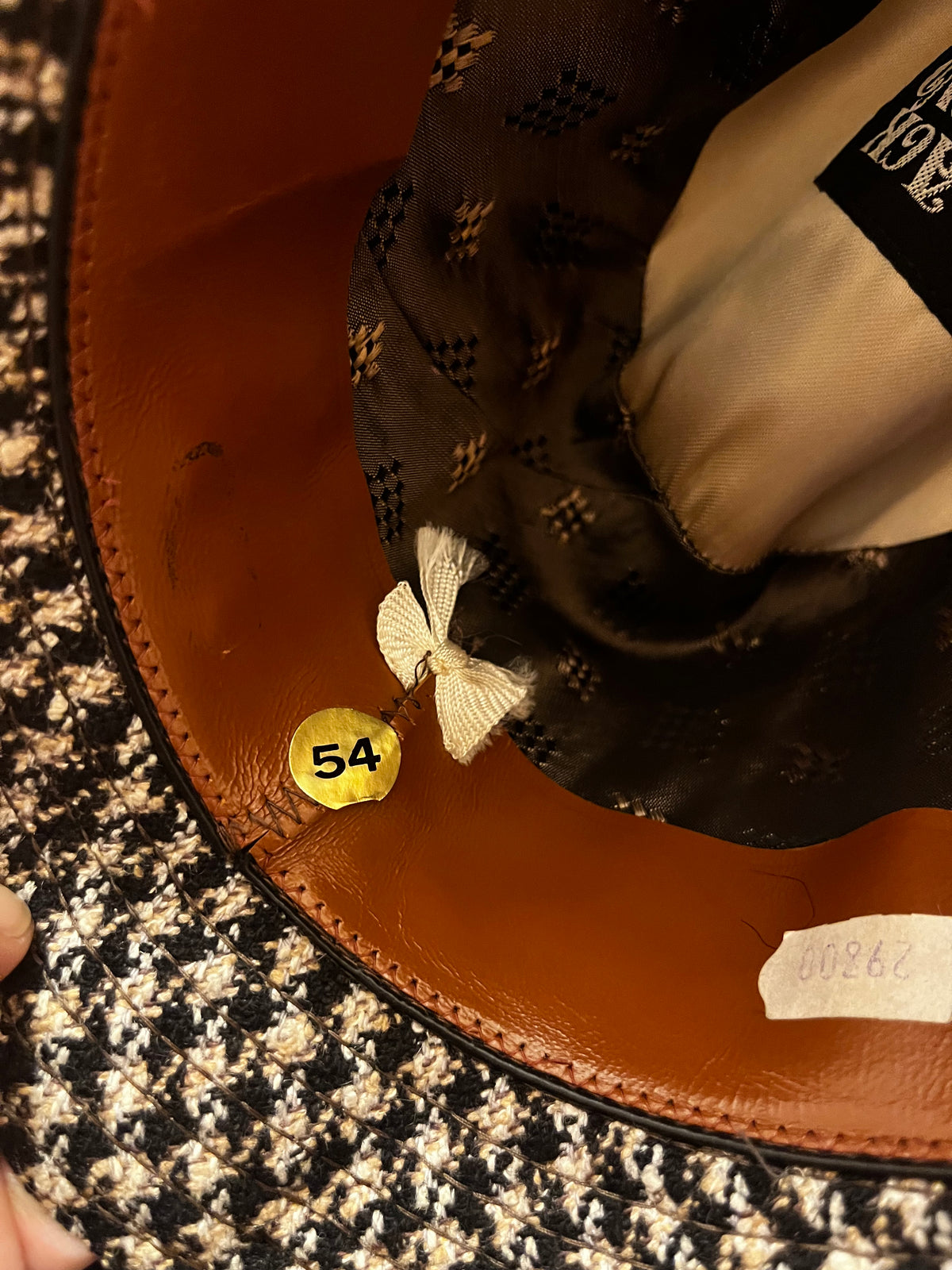 Cappello vintage anni ’70 Cappelleria Prisco Trieste in lana pied-de-poule