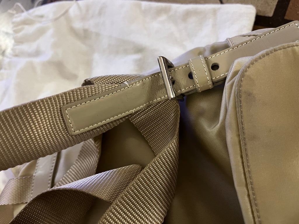 Zaino Prada Tessuto Vela in nylon beige