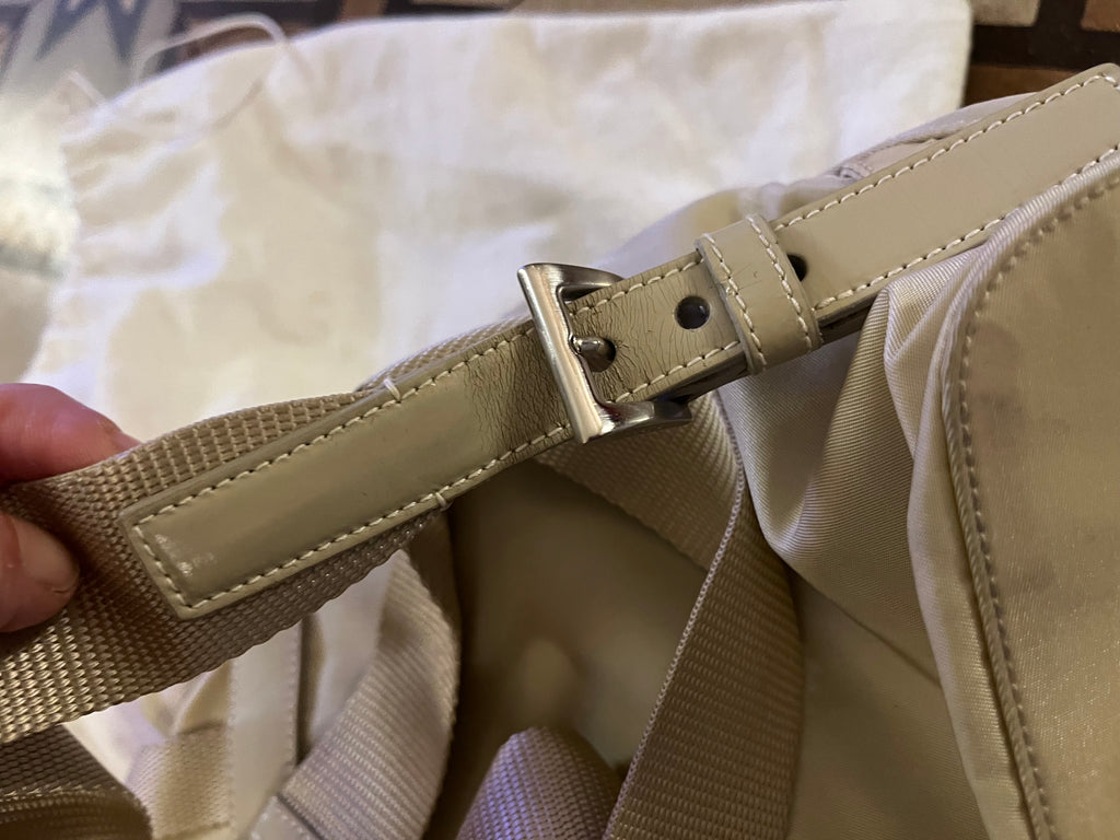 Zaino Prada Tessuto Vela in nylon beige