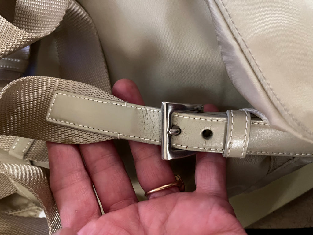 Zaino Prada Tessuto Vela in nylon beige