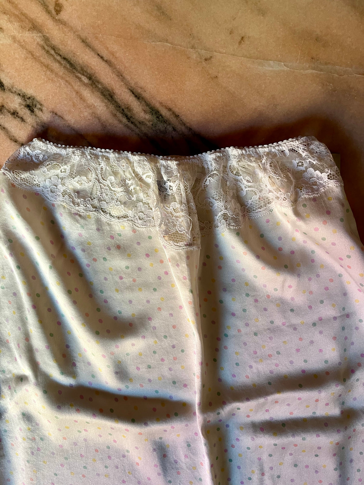 Sottogonna Valentino anni 90 in seta a pois