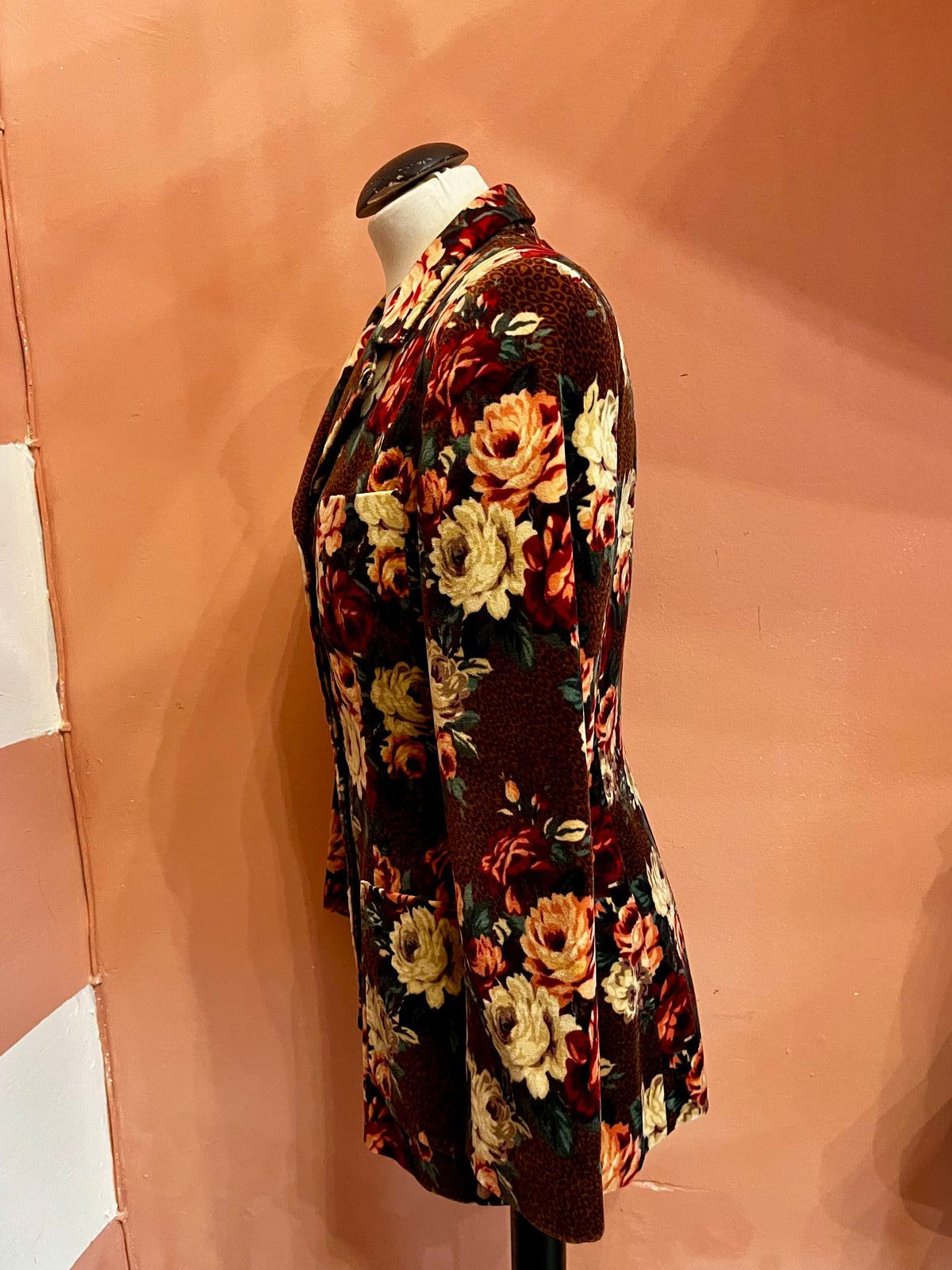 Johnny Lambs – Giacca vintage anni ’90 in velluto di cotone floreale