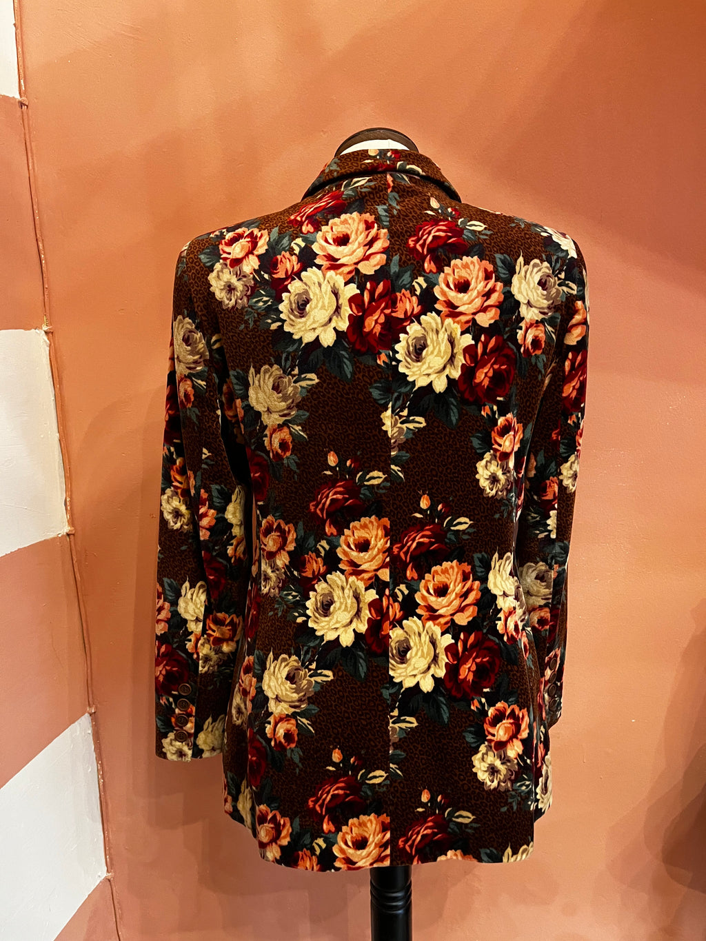 Johnny Lambs – Giacca vintage anni ’90 in velluto di cotone floreale