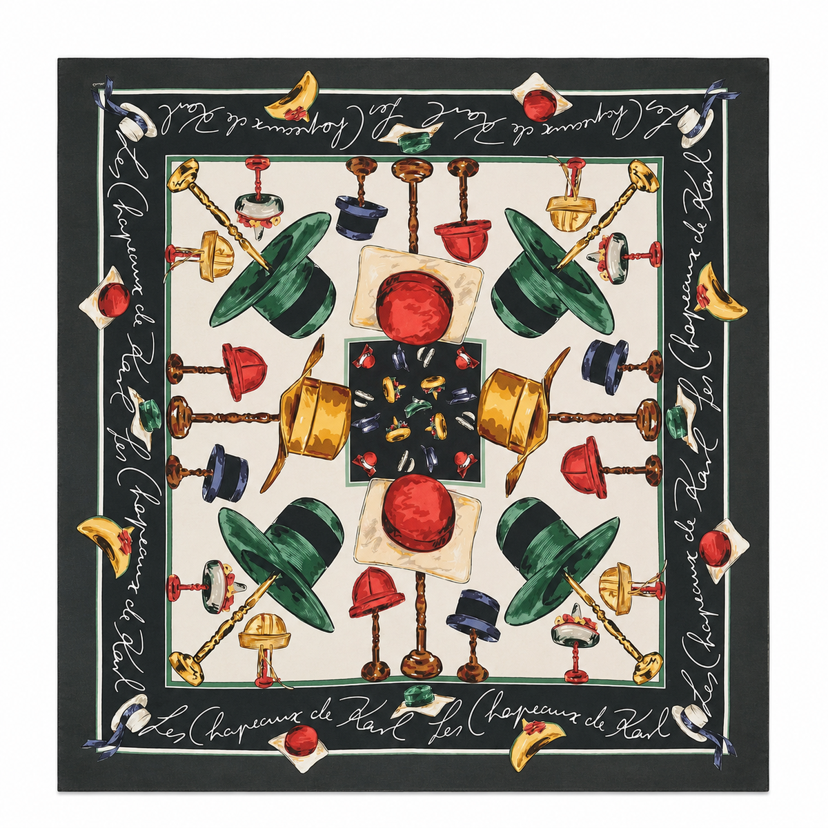 Karl Lagerfeld Silk Scarf “Les Chapeaux de Karl”