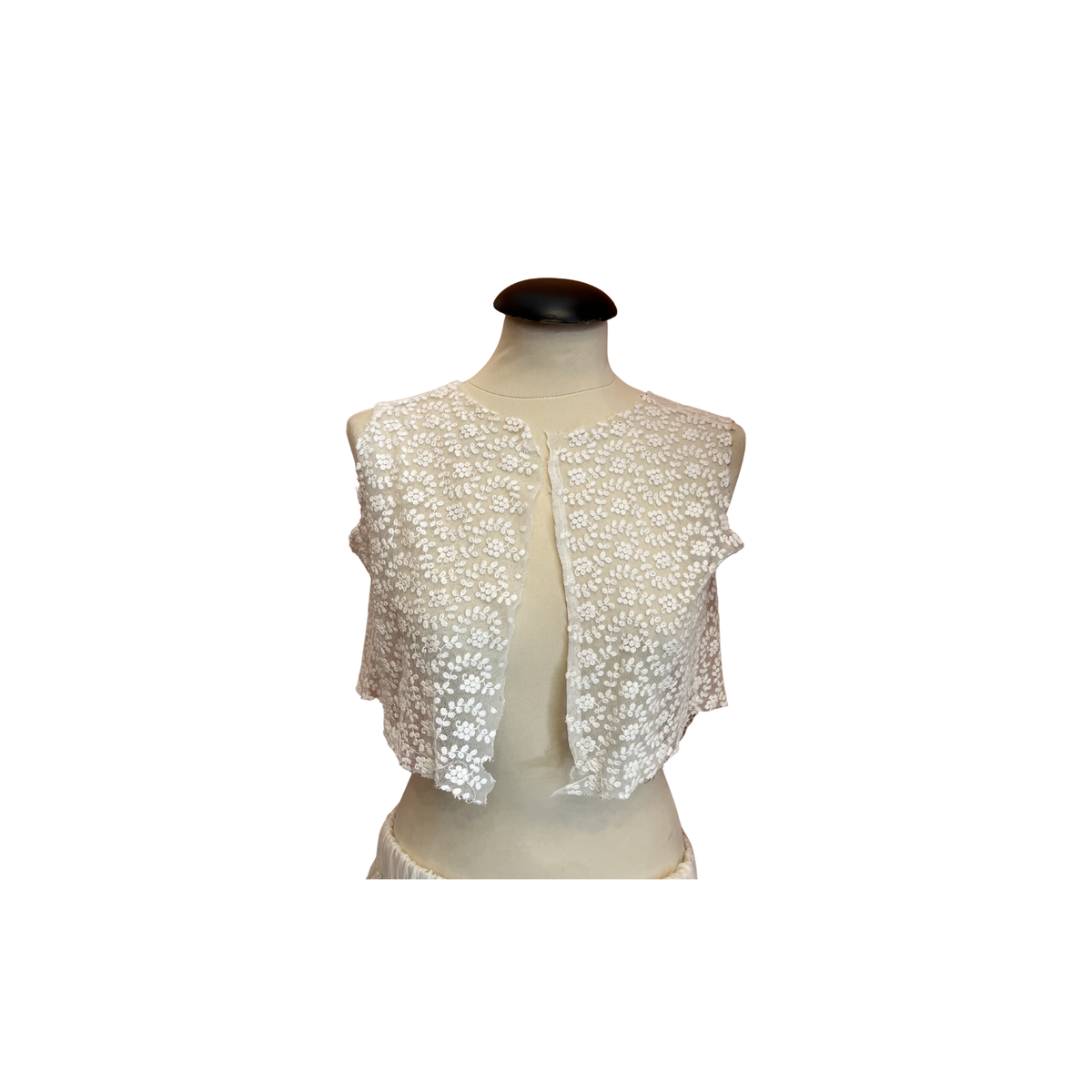 Antique Embroidered Tulle Vest