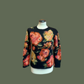 Giorgio Kauten – Maglione vintage anni ’80 in lana jacquard floreale