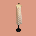 Sottoveste lunga vintage anni ’70 in nylon rosa e pizzo