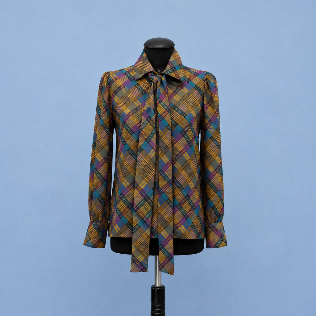Yves Saint Laurent check silk shirt