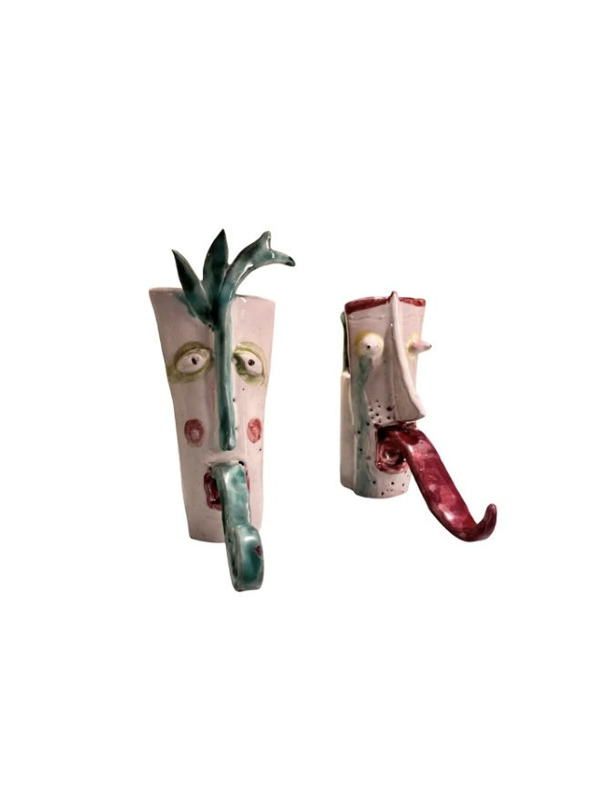 Coppia di portacandele in ceramica anni 60