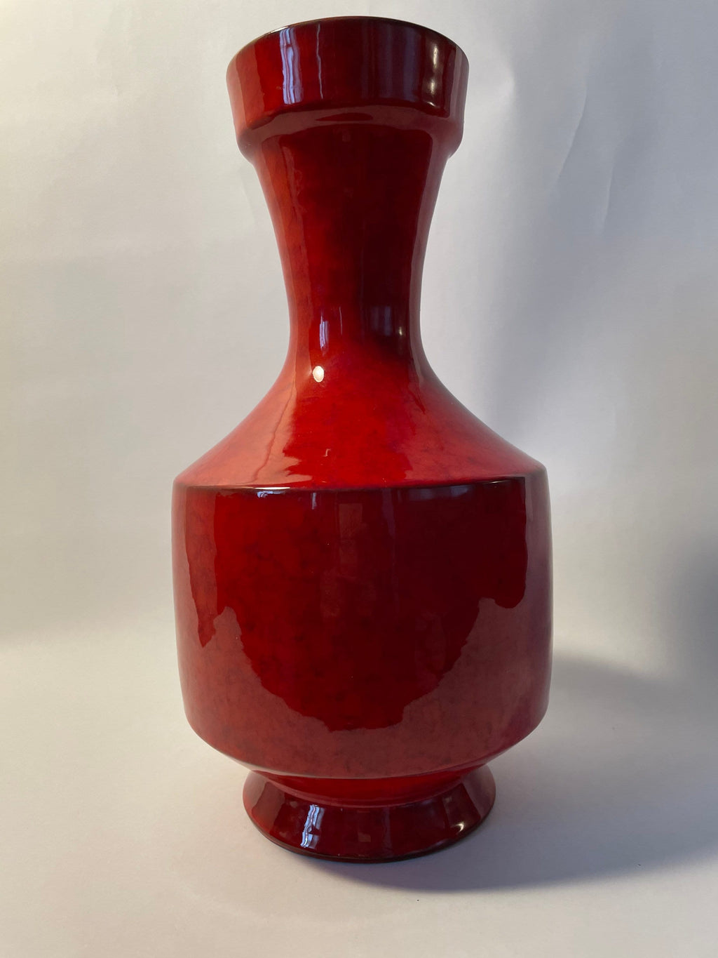 Vintage 1970s Made in Italy MCM Red Porcelain Pot Vase