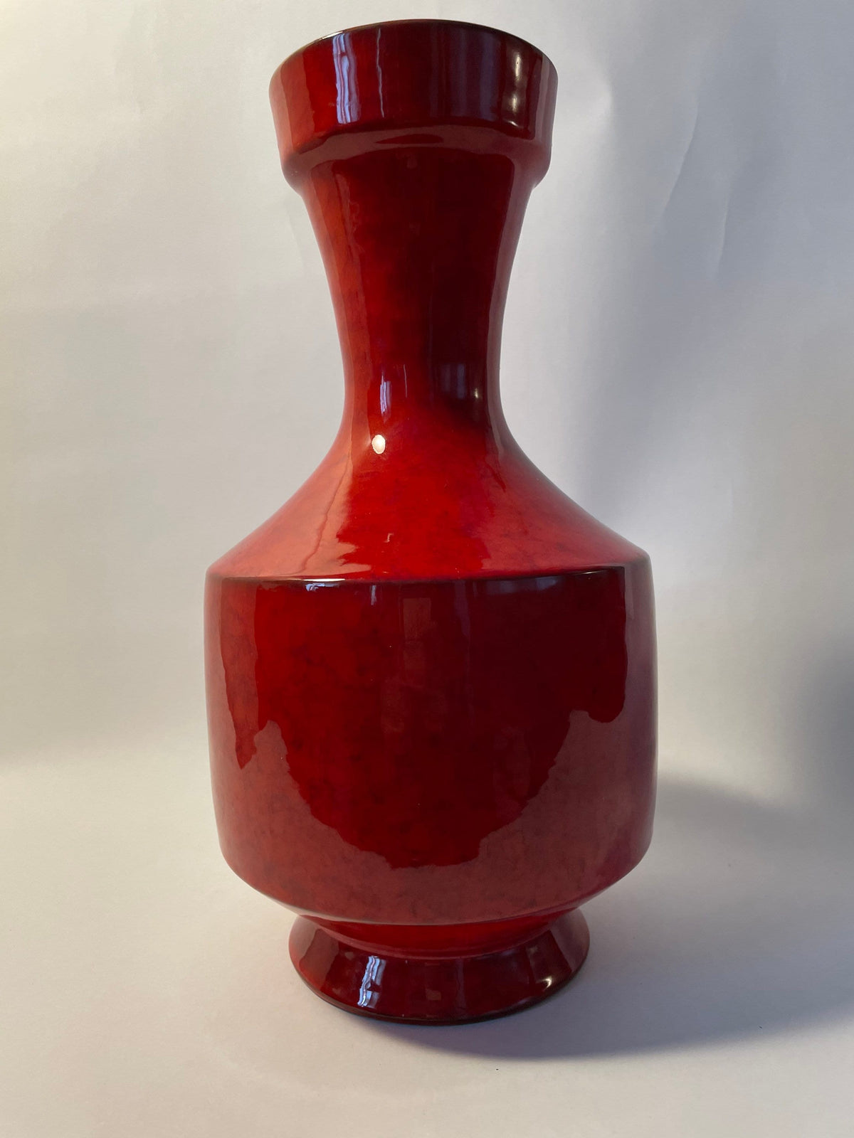 Vintage 1970s Made in Italy MCM Red Porcelain Pot Vase