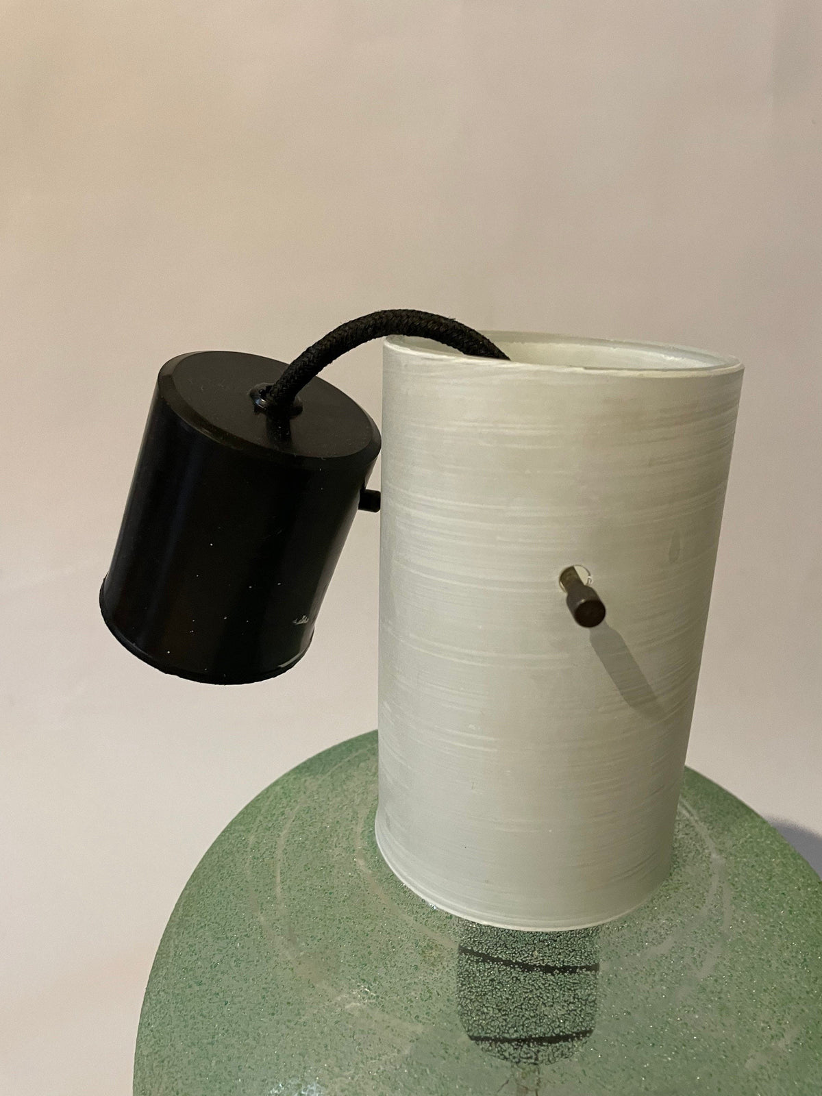 Vintage 1970s Made in Italy MCM Light Green Glass Lamp