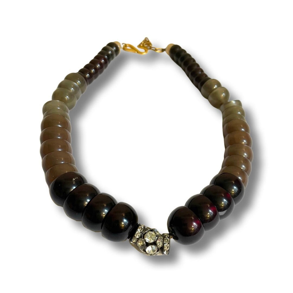 1980 resin and swaroski necklace