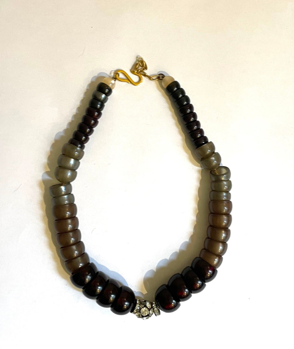 1980 resin and swaroski necklace