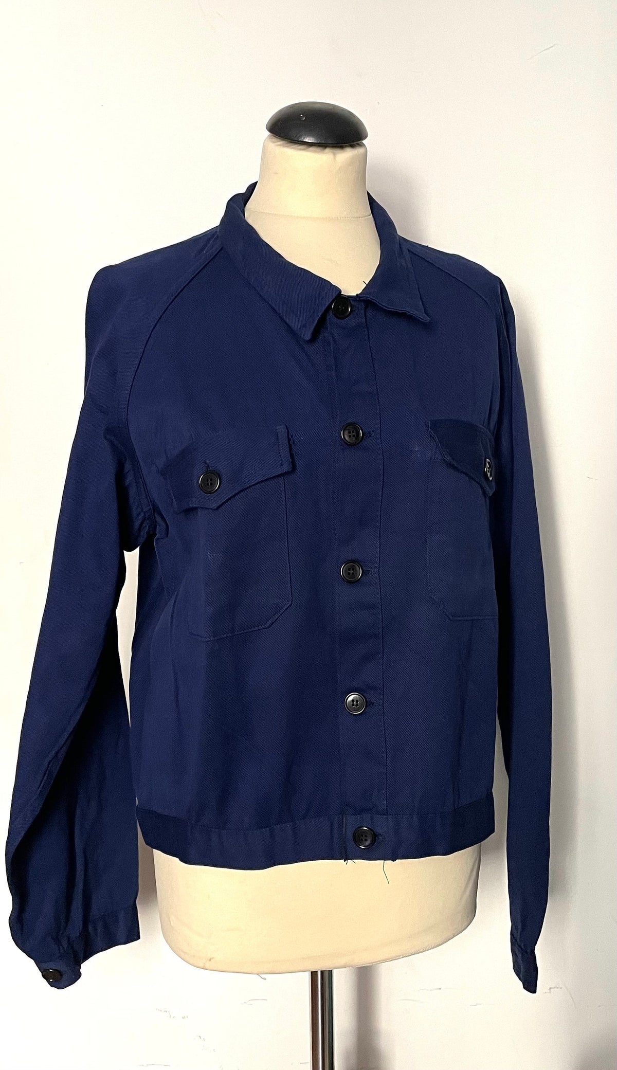 Giacca worker italiana in denim di cotone blu — anni ’70