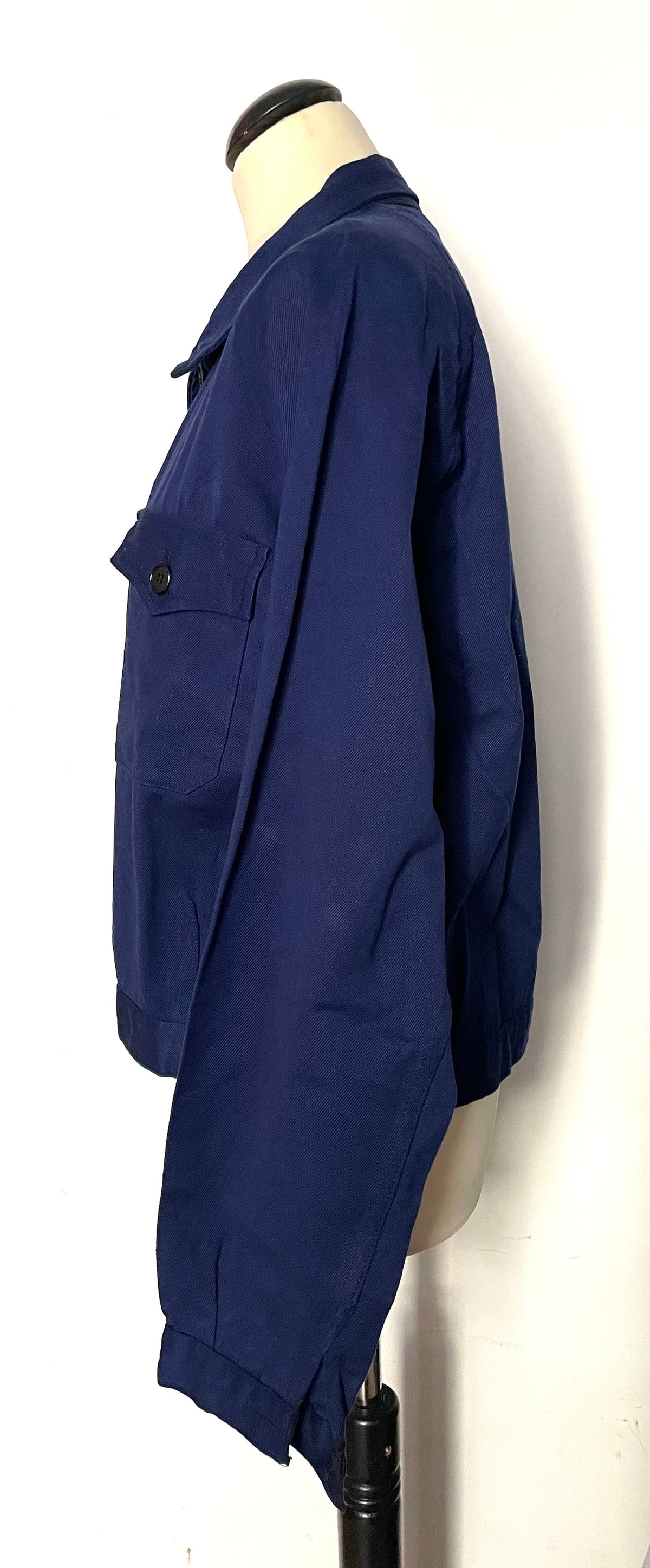 Giacca worker italiana in denim di cotone blu — anni ’70