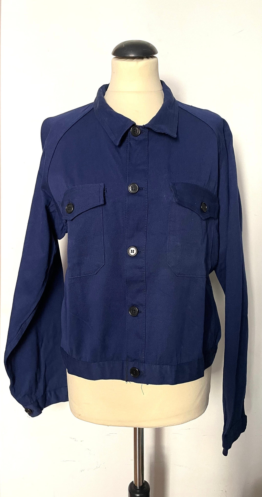 Giacca worker italiana in denim di cotone blu — anni ’70