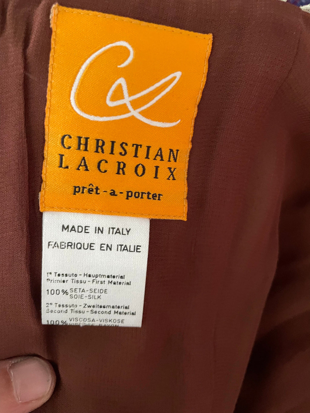 Christian Lacroix silk and lace dress