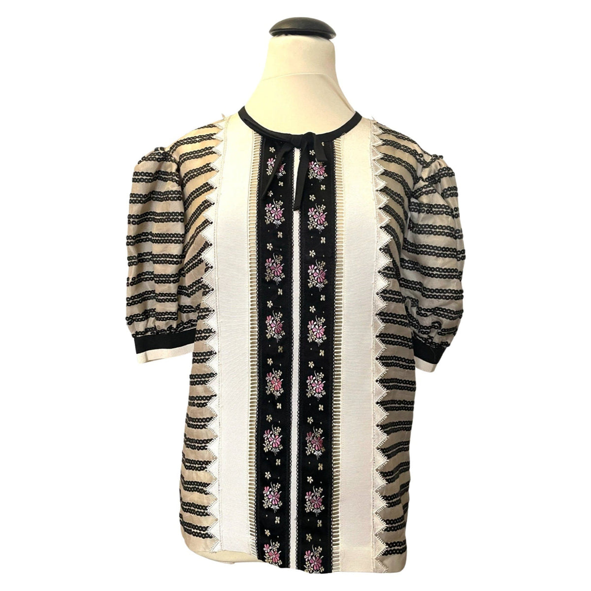 Camicia Marinelli in acetato trasparente con paillettes — Made in France, anni ’80