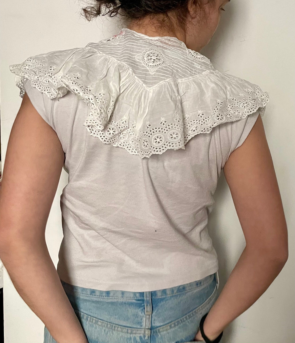 White vintage broderie anglaise collar