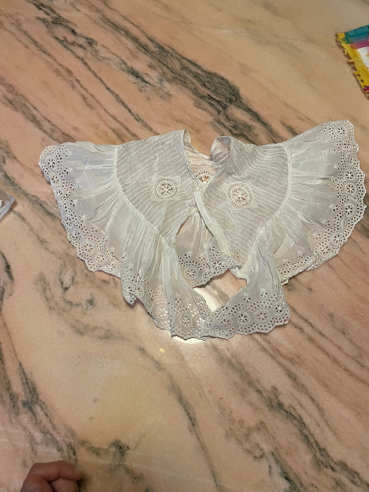 White vintage broderie anglaise collar