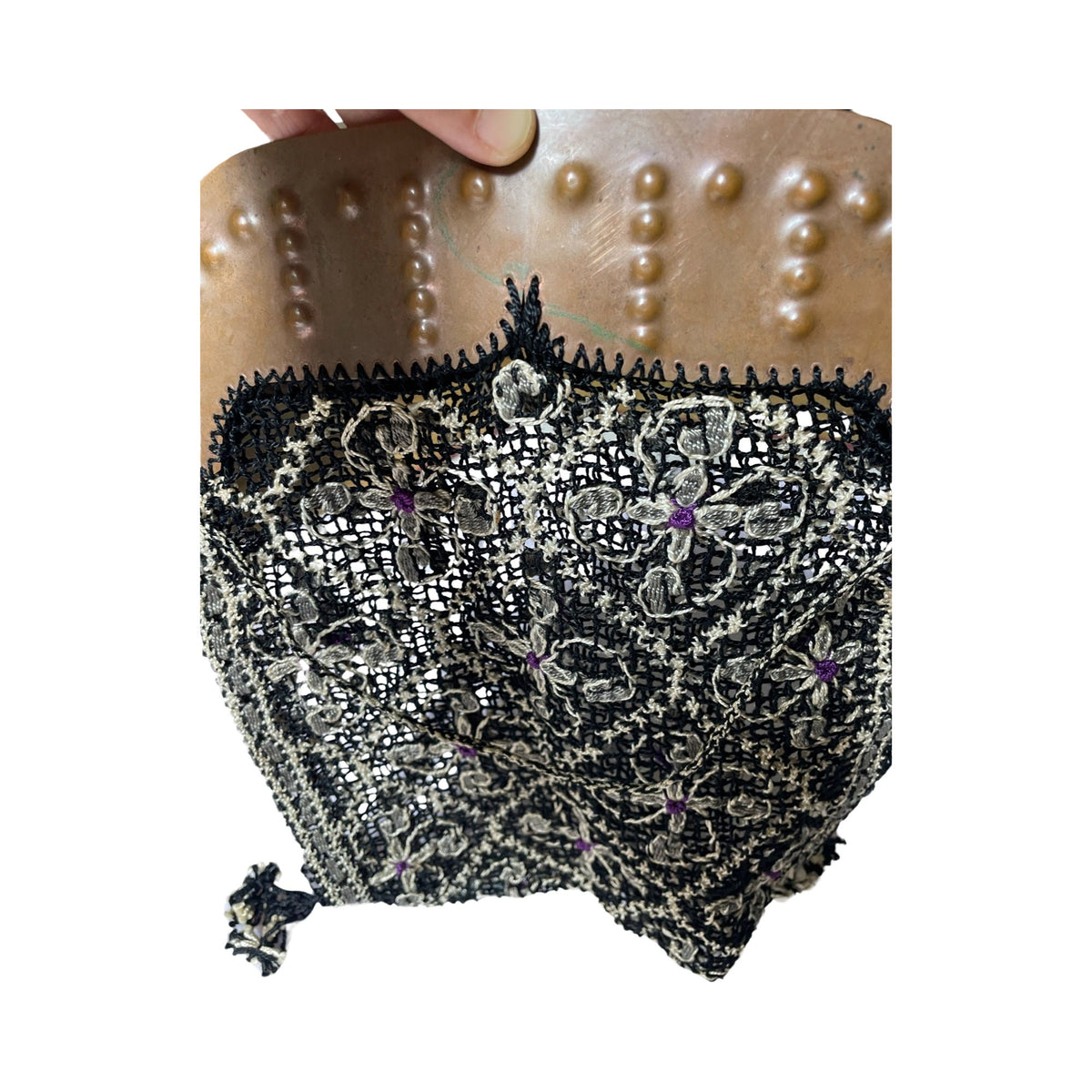 Rara borsa crochet fatta a mano anni ’40