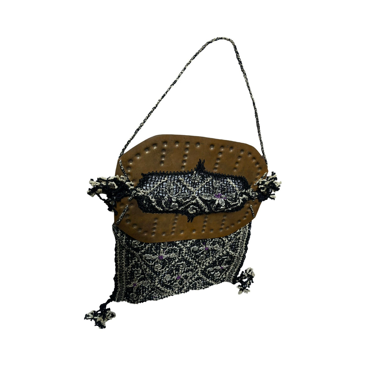 Rara borsa crochet fatta a mano anni ’40