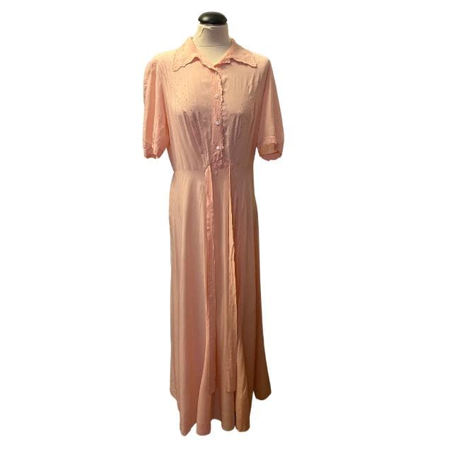 Silk pink long nightgown 1960