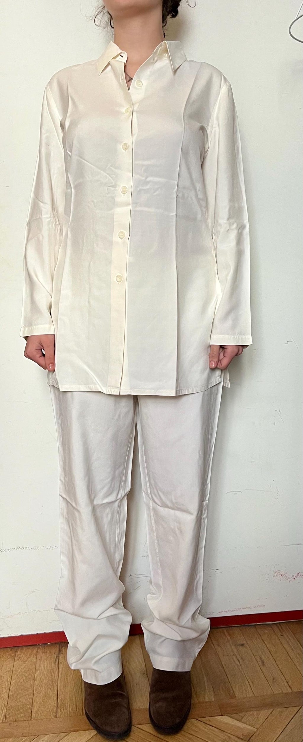 Pigiama in seta bianca Blunauta Made in Italy anni ’90