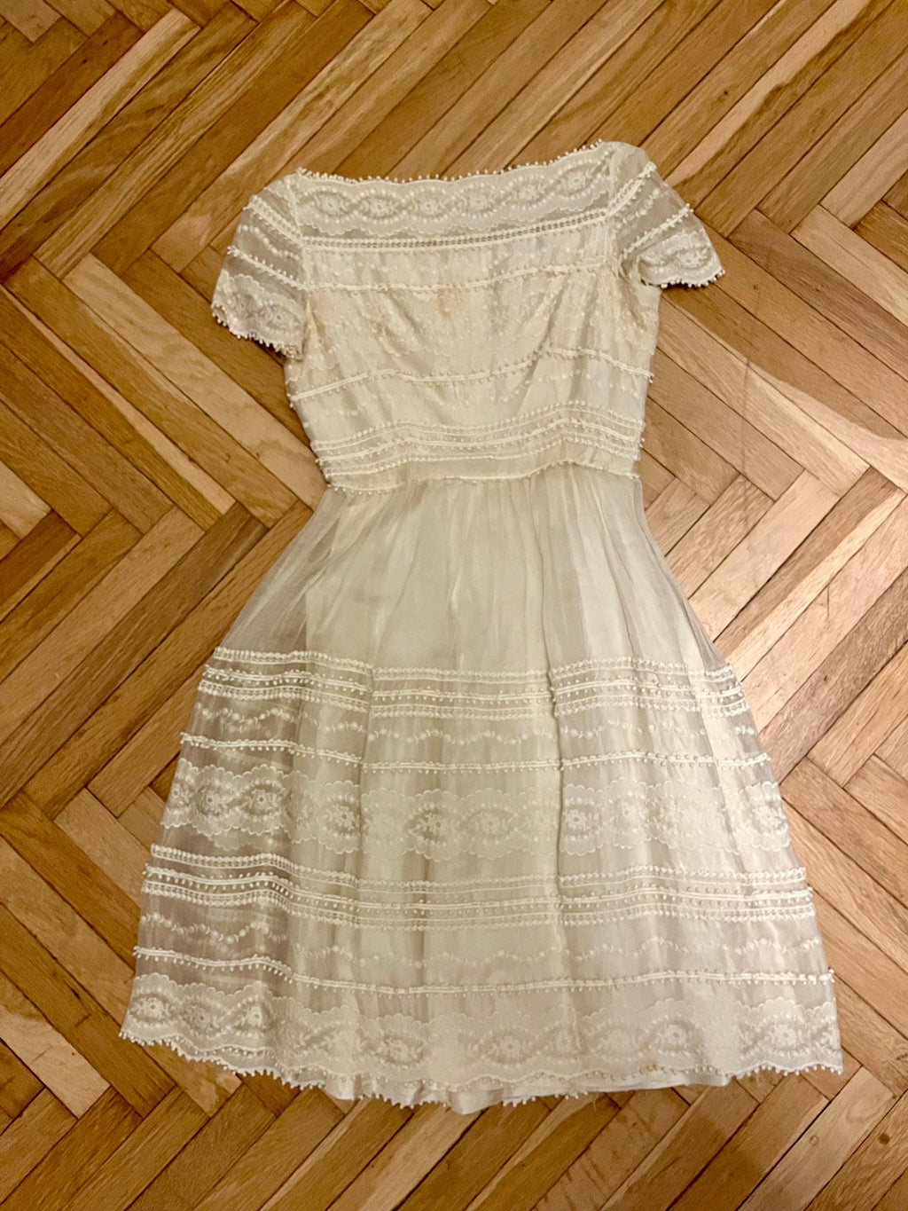 Abito cocktail bianco Made in Italy fine anni ’50