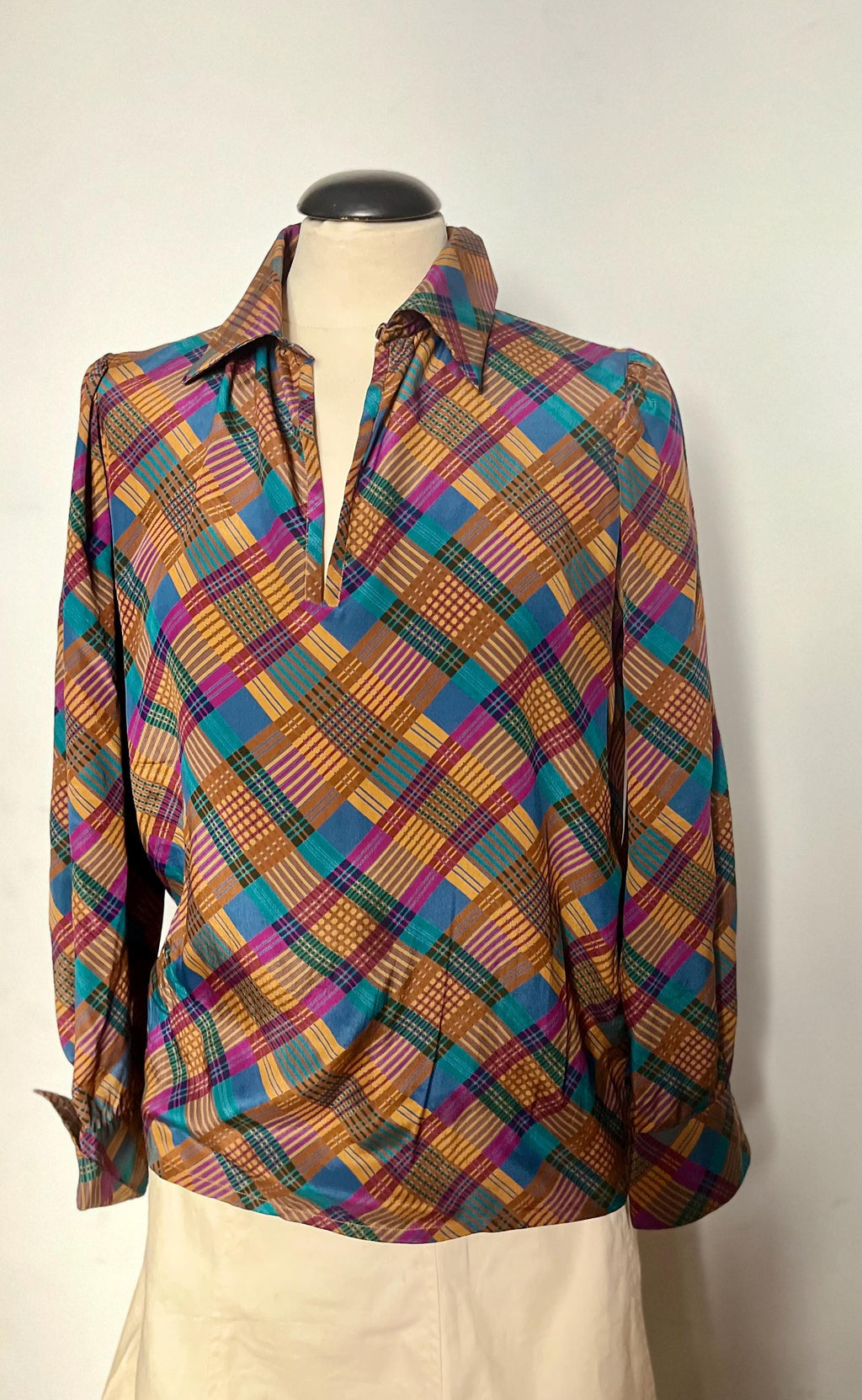 Yves Saint Laurent check silk shirt