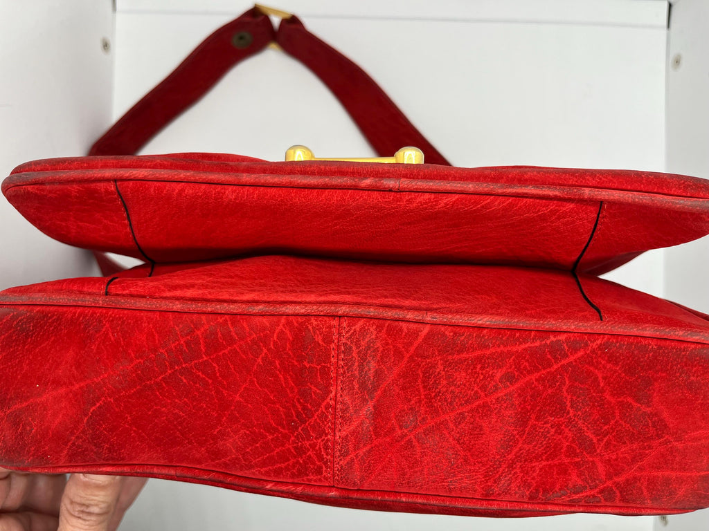 Carlotta  Borsa Carlotta in pelle rossa— anni ’70
