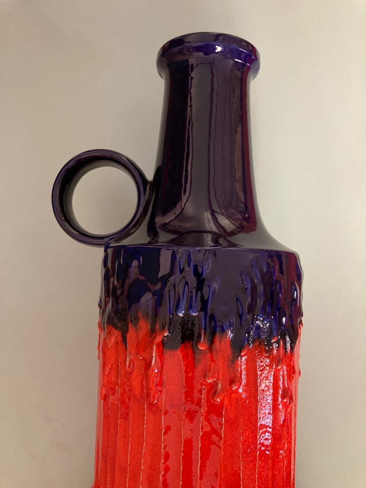 Vaso geometrico tedesco anni ’70 in gres porcellanato