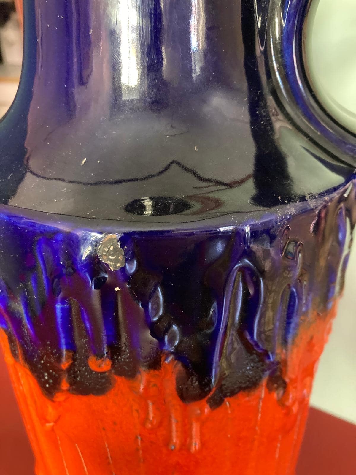 Vaso geometrico tedesco anni ’70 in gres porcellanato