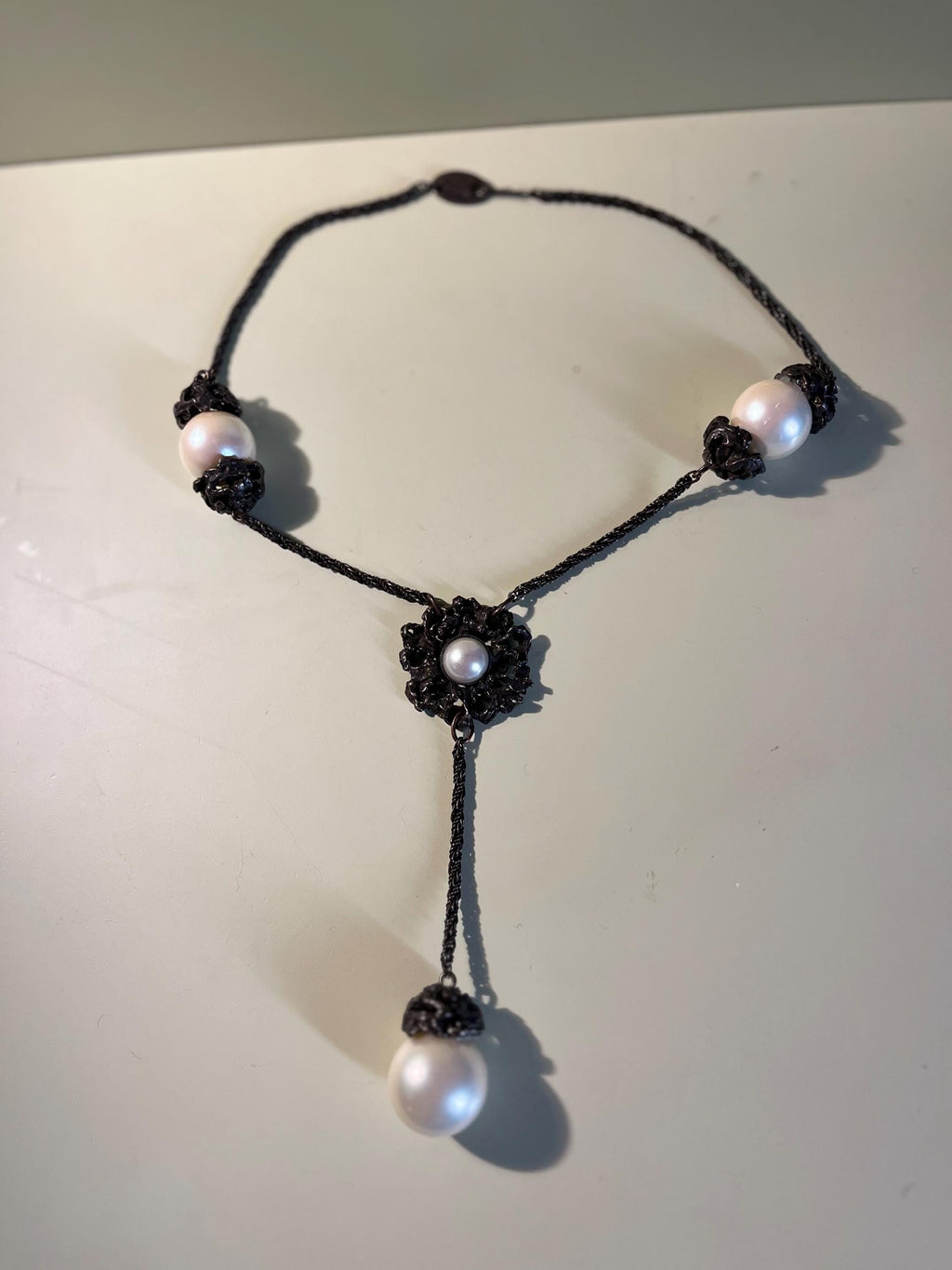 Collana pendente Bozart fine anni 70 con perle
