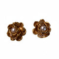 Giuliano Fratti clip on flower vintage earrings